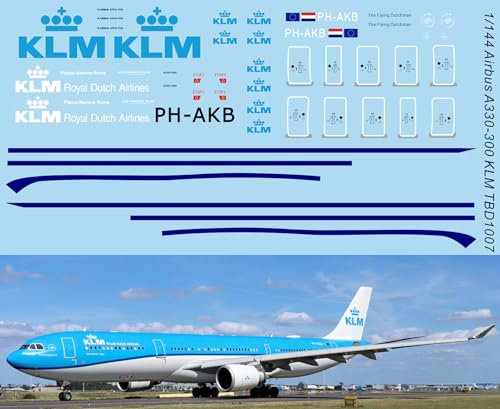 Generisch 1/144 Water Decals For Airbus A330-300 KLM Royal Dutch Airlines Decal TBD1007, TBS93