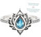 Fuck My Trauma Lotus Ring, S925 Silber einstellbar Lotusblume Ringe, hochpoliert anlaufen Zirkon eingelegt, Inspirational Ring Schmuck Geschenke für Frauen Schwestern Freunde (Blau,9)