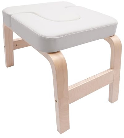 innytund Yoga Kopfstand Bank Moderne Weiße Übung Inversion Hocker Workbench Upside Down Stuhl 64 * 36 * 40cm Holz und PU Pads Yoga Inversion Bank für Familien Gym