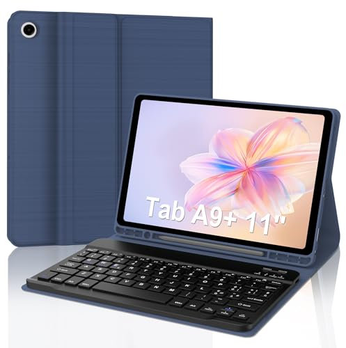 Custodia per Samsung Galaxy Tab A9 Plus 11 Pollici 2023 (SM-X210/X216/X218),Layout Italiano QWERTY Bluetooth Tastiera per Samsung A9+ 11, Custodia Tastiera per Samsung Tab A9 Plus,Blu scuro