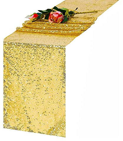 Illkjasfc Tischläufer lang Weihnachten Glitzer Tischdecke Abendessen Tischdekoration für Hochzeit Geburtstag Bankett Weihnachten