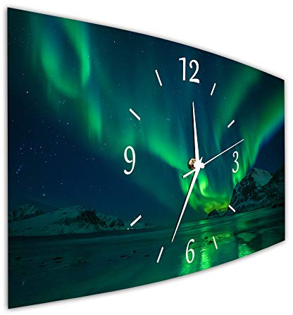 BM Funk Quarz Wanduhr Funkwanduhr Funkwanduhren Funkuhr Funkuhren kein Ticken lautlos geräuschlos leise modern ohne Tickgeräusche gross XXL Wohnzimmer Küche Digital Art Abstrakt 9560-1a WZ