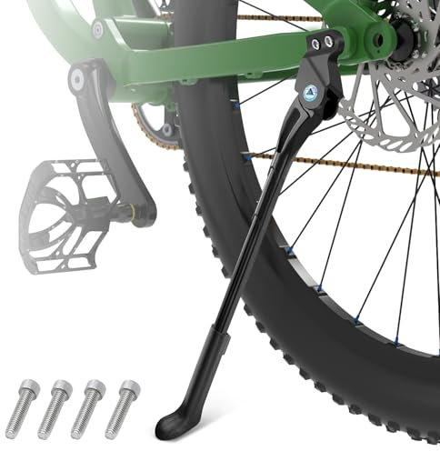 EFEALL Fahrradständer, 18 mm Lochabstand Fahrradständer für 24-27,5 Zoll Fahrrad, Höhenverstellbare Aluminium Fahrradständer Hinterrad, rutschfest Seitenständer für Mountainbike/Rennrad/Cityrad