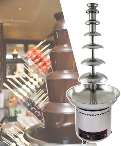 MáQuina De FusióN De Fuente De Chocolate Con Pantallas, Con Pantalla Digital Led Y Recipiente De Llenado Para Reuniones Familiares/Fiestas De CumpleañOs/Tiendas De Chocolate,7tiers-220V
