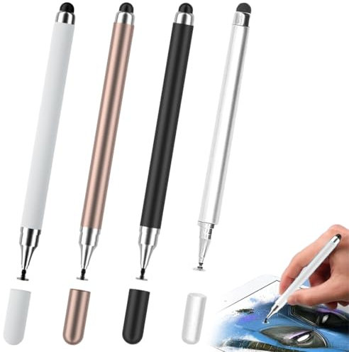 WeddHuis Stylet Tablette 4 pièces, Stylet 2 en 1 pour iPad Samsung Tablette Smartphone, Stylet Tactile très Sensible et de Haute Précision