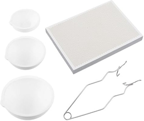 ZOOMIMI Lot de 5 bols à quartz pour planche à souder - Avec poignée - Convient pour la fonte de métal doré et argenté