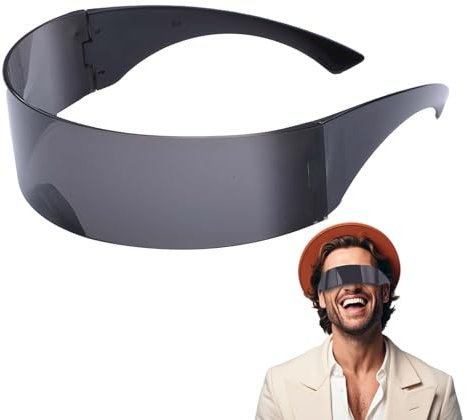KAYLRE Zukunftsbrille Futuristische Sonnenbrille Partybrille Brille Sonnenbrille – Leicht, komfortabel, auffällig, modisch, 1 Paar – Für Partys, Fotografie, DJ-Partys, Halloween und mehr