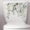Green Plant Leaves Flowers Toilet Seat Lid Stickers Self-Adhesive Bathroom Wall Stickers Green Leaf Floral DIY Removable Waterproof Toilet Sticker for Bathroom Cistern Decor,Toilet Accessories Toilet