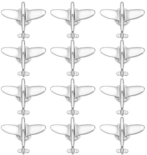 PH PandaHall 12pcs Flugzeug Brosche Pins Kleine Flugzeug Broschen Flugzeug Brosche Pin Flug Anstecknadel Kragen-Anstecker für Rucksack Hemd Hut Tasche Krawatte Anzug Mantel Zubehör, 2.8×2.5cm