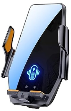 CEIKOPQS Support Telephone Voiture Für iPhone 15 14 13 12 Universal Auto Telefon Halter Stehen 66W Drahtlose Schnelle Ladestation Ladegerät Auto Infrarot Induktion(Black)