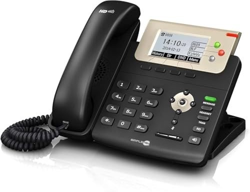 SIMPLETEK - Professionelles PoE-IP-VoIP-Telefon | 3 SIP-Konten | HD-Audio | 2x Gigabit Ethernet | Display mit Hintergrundbeleuchtung