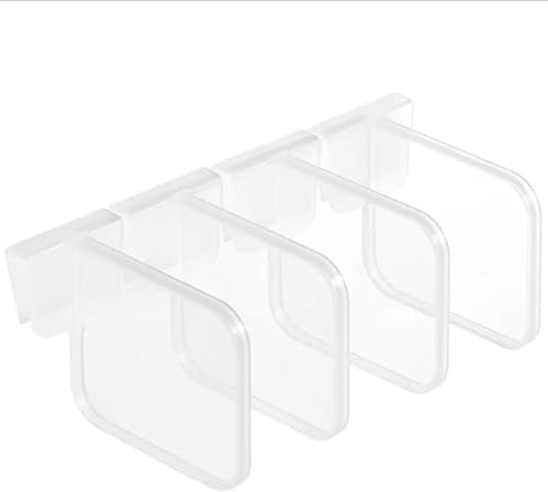 Midnight Suprise 4 Pack Refrigerator Organizer Divider Clips, Adjustable Fridge Shelf Divider Clips for Door Bins, Refrigerator Storage Separator for Bottles, Condiments, Food Organizer