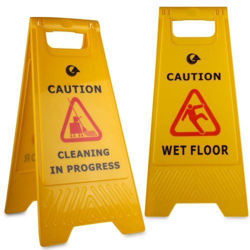A Frame Wet Floor & Cleaning In Progress Warning Hazard Sign - Comes With TCH Anti-Bacterial Pen!