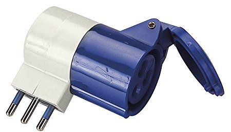 POLY POOL - PP0640S Adattatore CEE 3 Poli Spina Civile Standard Italiano - Presa Industriale IEC309 Grande 16A IP20 - Adattatore Presa Industriale con Made in Italy - Adattatore Industriale 1 PEZZO