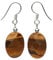 Ohrringe Ohrhänger aus Tigerauge & 925 Silber oval braun Damen Ohrschmuck