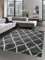 CARPETIA Shaggy Teppich Wohnzimmerteppich Hochflor Langflor Rauten grau Creme Größe 80x150 cm
