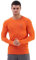 TCA Men's Stamina Long Sleeve Reflective Lightweight Running Workout Training Gym Top with Thumb Holes - Orange, L