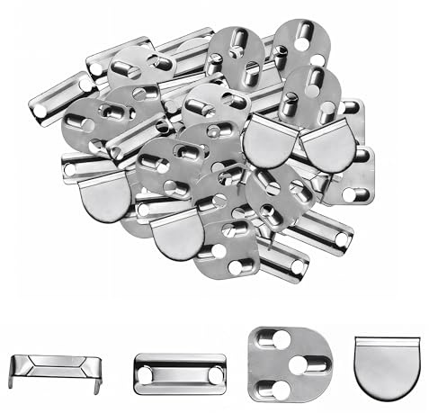 WedDecor Trouser Hook and Bar Fastener Closure for Trouser, Skirt, Jeans, Repair clothes, Art & Craft, DIY Project, Four Part Clasps, 11mm, Silver, 10pcs
