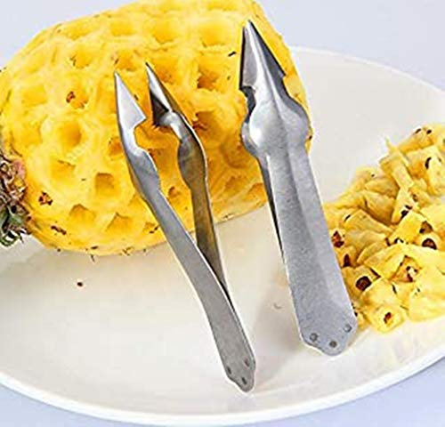 Dizie 2 Stück Ananaszange aus Edelstahl, Ananas, Auge, Peeler