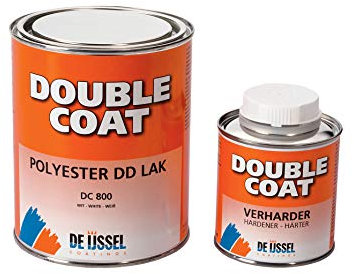 De IJssel 2K Bootslack Double Coat | 27 Farben | 1kg Set | 2K Lack Yachtlack Decklack für Holz Gfk Epoxid Polyester ABS Stahl Aluminium (DC 883 Industrie Grau)