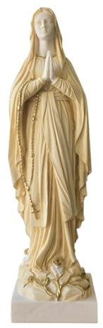 BeautifulGreekStatues Jungfrau Maria Statue Madonna Alabaster, Goldton, 40 cm