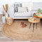 FRAAI | Home & Living Jute Teppich Oval - Fair Natur - Jute - Flachgewebe - Einfarbig - Boho, Modern - Wohnzimmer, Esszimmer, Schlafzimmer - Carpet