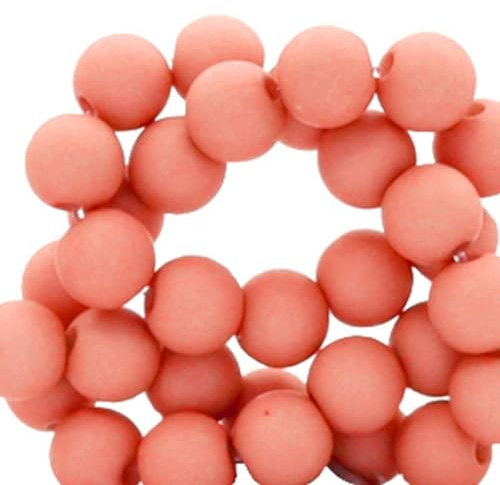 Sadingo Acrylperlen Matt Korallenrot | 6 mm - 600 Stück, Matte Kunststoffperlen mit Loch, Perlen zum Auffädeln, Acryl-Perlen für DIY-Schmuck, Bastelperlen aus Kunststoff zum Kleben, Armbänder Machen