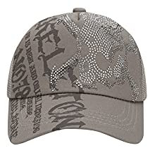 Y2k Accessoires Hüte Totenkopf Strass Hüte für Damen und Herren (Braun), Braun