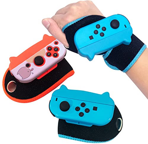 Switch - Banda de brazo, correa de muñeca compatible con Nintendo Switch Just Dance Game and Switch Boxing Game - Azul y rojo (paquete de 2)
