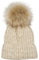 styleBREAKER Unisex warme Strick Bommelmütze mit Flecht Muster und Fleece Futter, Winter Fellbommel Mütze 04024171, Farbe:Beige
