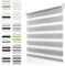 Doppelrollo Klemmfix ohne Bohren Grau B95 x H120cm(Stoffbreite 90cm) Rollos für Fenster ohne Bohren & mit Bohren Duo Rollo Klemmrollo Zebrarollo Rollo Höhe Stufenlos Verstellbar & Kindersicherung