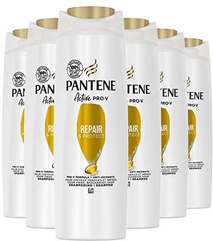 Pantene Active Pro-V Repair & Protect Shampoo, Formel Pro-V + Antioxidantien, für frisches und strapaziertes Haar, 6 x 225 ml