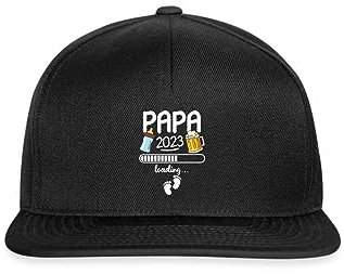 Spreadshirt Papa 2023 Loading Füßchen Snapback Cap, One Size, Schwarz/Schwarz