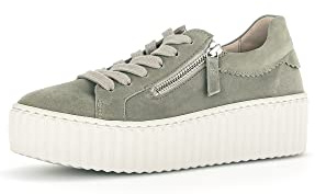 Gabor Damen Low-Top Sneaker, Frauen Halbschuhe,Wechselfußbett,Strassenschuhe,Freizeitschuhe,Turnschuhe,Laufschuhe,Schilf (Creme),42 EU / 8 UK