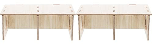 POPETPOP 2pcs Ferret Nest Wood Cabin Window Chamber Three Habitat Wooden Hide Bedroom Multi Hideout Multi-room Hamsters Hamster Animals Hiding Other and Small Gerbil Rat Squirrel