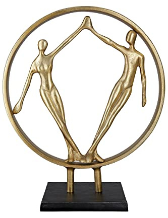 GILDE - Aluminium Deko Objekt Hand in Hand - Dekoration Accessoire Wohnzimmer - Geschenk Geburtstag Hochzeit - Farbe: Gold - Höhe 41 cm