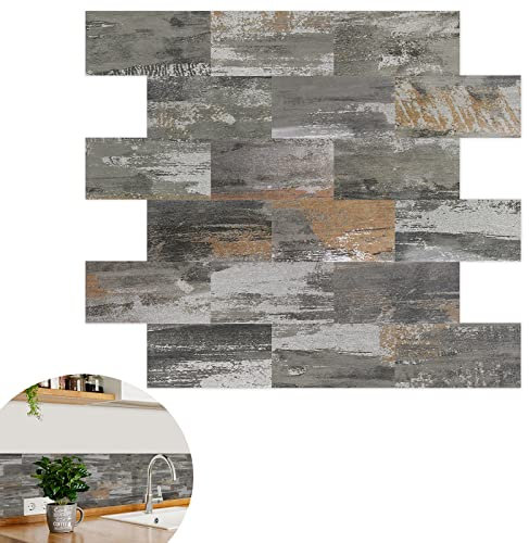 YRHome 10 fogli di adesivi per piastrelle 3D, in PVC, 34 x 29 cm, autoadesivi, per piastrelle, decorazione per piastrelle, impermeabile, per cucina, bagno, tipo A