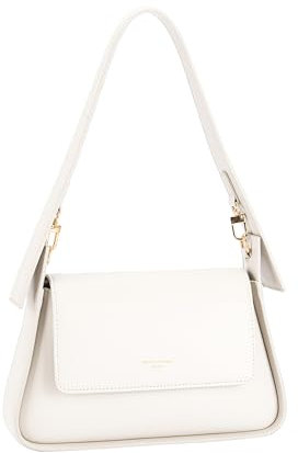 David Jones - Damen-Handtasche mit Schulterriemen – Tasche aus PU-Leder – Umhängetasche mit Henkel – weiche Tasche für die Stadt, modisch, elegant, weiß