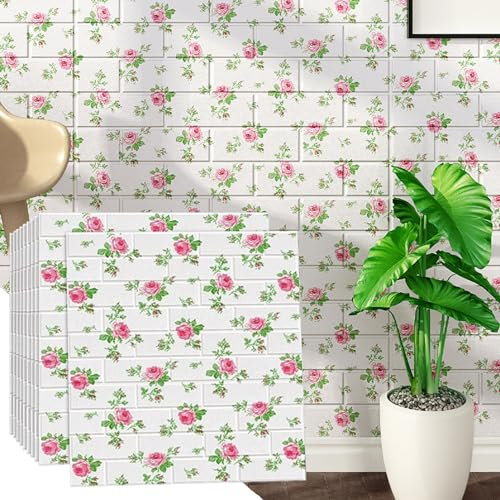 HAILM 10 Stück 3D Wandpaneele, 3D-Deckenfliesen Wandverkleidung, DIY Abnehmbare Wandplatten, Schalldämmende Tapete Selbstklebend Für Küche, Wohnzimmer, 70X77cm