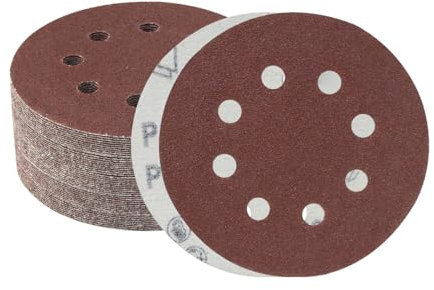 Meccion 125mm Disque de Ponçage 50 Pièces 80 Grain 8 Trous Disques Abrasifs pour Ponceuse Excentrique