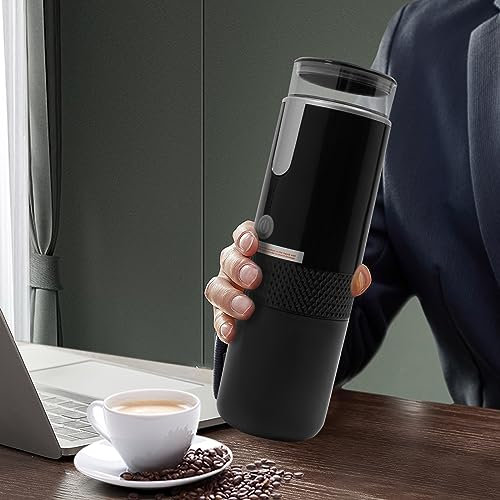 Tragbare Espressomaschine,Electric Espresso Machine kleine Reisekaffeemaschine Outdoor Camping Kaffee Mit Schutzhülle 160ml/5.6oz