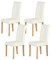 Silla Blanca de Comedor Madera Pack 4 Cadeiras Cozinha, Sillas de Cocina Pack 4 Sillas Escandinava para Salón/Restaurante/Cafetería/Oficina/98cm Alto/Patas Madera 3cm Grosor/Polipiel Sintética Blanca