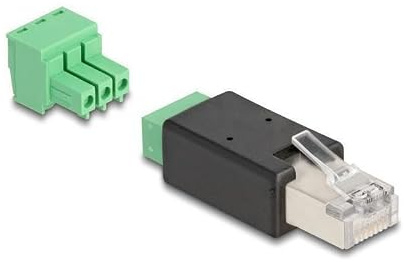 DeLOCK RJ45 Stecker auf Terminalblock Adapter 3 Pin 2-Teilig