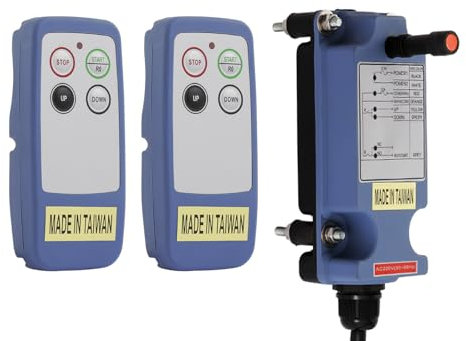 Telecomando per gru a 2 canali senza fili per gru a ponte industriale elettrico argano rimorchio ribaltabile trasmettitore e ricevitore SAGA-L4 (2 trasmettitori 1 ricevitore, 12-24 V AC/DC)