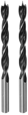 QUARKZMAN 2 piezas Barrenas de Punto Brad 7.5mm(19/64) Diámetro Barrena Recta de Acero con Vástago Redondo Barrena Métrica de Punto Brad 2.8 Profundidad de Perforación Barrena de Espiral