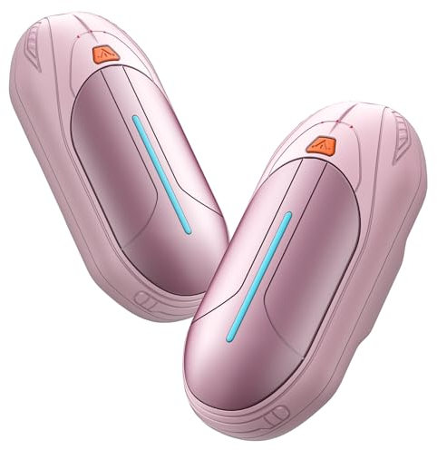 Wiederaufladbare Handwärmer 2 Pack, Riapow 6000mAh Elektrische Handwärmer, Bis 20 Stunden Langanhaltende, Ultraleicht und Dünn, Tragbar für Taschen und Handschuhe (Rosa)