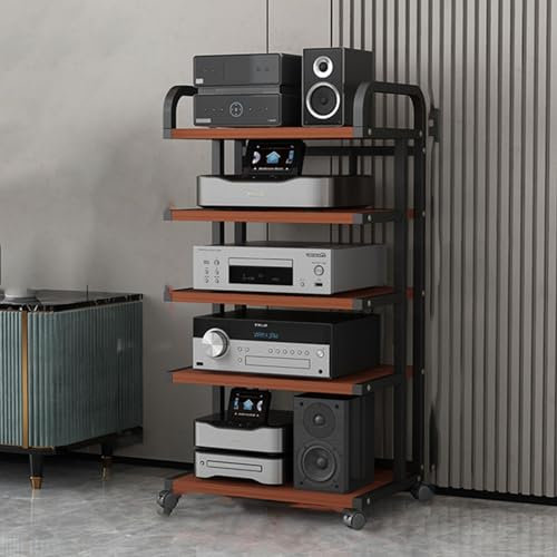 XBDLYQBD Audio Rack Mobile Audio-Rack Cabinet,high amplifier rack shelf for offices/recording rooms/home cinema, stereo component cabinet, media memory organizer