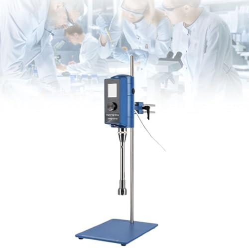 BDJSN Omogeneizzatore Dispersore con Display Digitale da 50-2000 Ml, Emulsionante con Display Digitale Ad Alta velocità da Laboratorio da 500 W, Timer da 6000 Minuti, 2000-28000 Giri/min