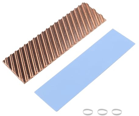 ZDE Dissipateur thermique M.2 2280 SSD Radiateur en Cuivre 70x20x2mm | Dissipateur de Chaleur avec Tampon Thermique en Silicone, pour PC Laptop Raspberry Pi NGFF PCIE NVMe SATA M.2 2280 SSD