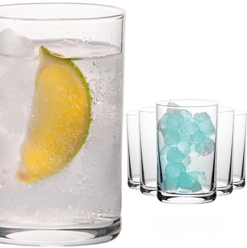 PLATINUX Gerade kleine Trinkgläser 80ml (max. 100ml) Set 6-Teilig Saftgläser aus Glas Wassergläser Spülmaschinenfest